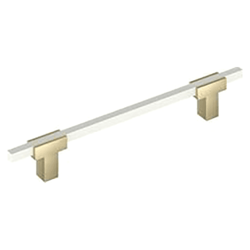 6-5/16" Urbanite Cabinet Pull, Golden Champagne/White