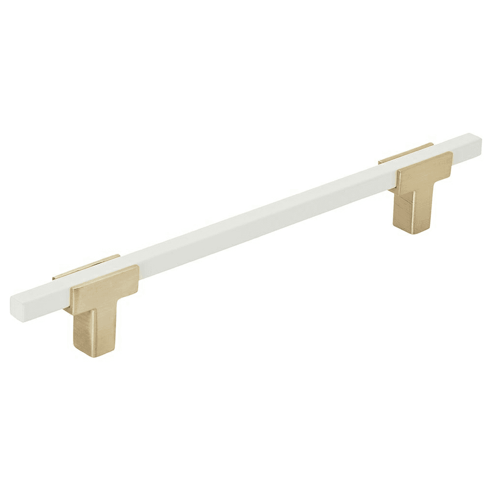 6-5/16" Urbanite Handle Pull, Brushed Gold/White