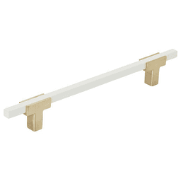 6-5/16" Urbanite Handle Pull, Brushed Gold/White