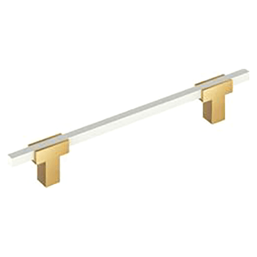 6-5/16" Urbanite Cabinet Pull, Polished Champagne Bronze/White