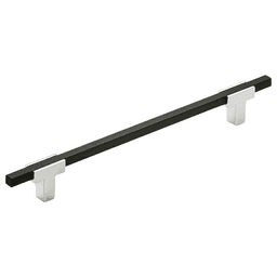 7-9/16" Urbanite Handle Pull, Polished Chrome/Brushed Matte Black