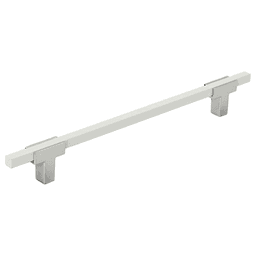 7-9/16" Urbanite Handle Pull, Polished Chrome/White