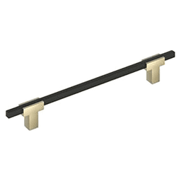 7-9/16" Urbanite Cabinet Pull, Golden Champagne/Matte Black