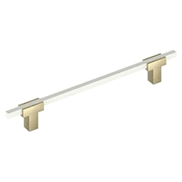7-9/16" Urbanite Cabinet Pull, Golden Champagne/White