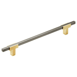 7-9/16" Urbanite Handle Pull, Brushed Gold/Black Chrome