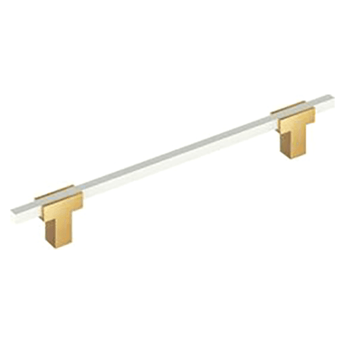 7-9/16" Urbanite Cabinet Pull, Polished Champagne Bronze/White