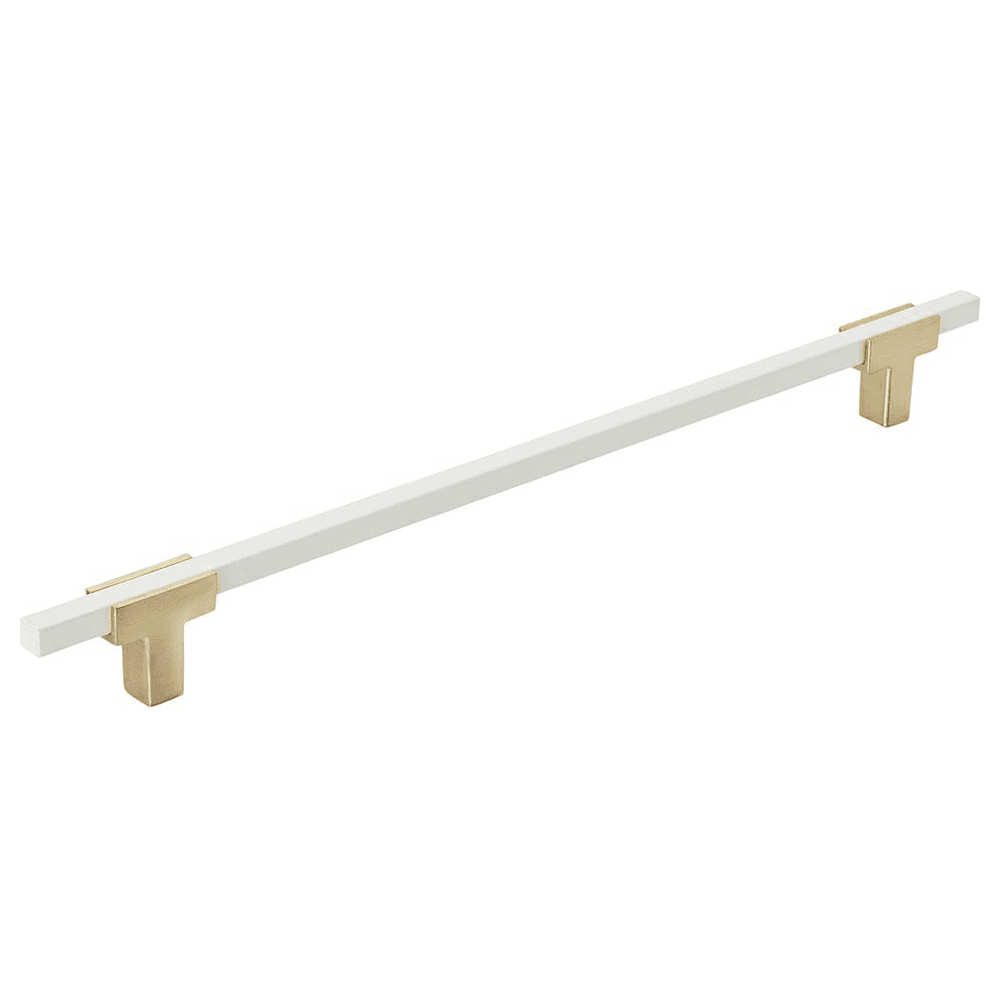 10-1/16" Urbanite Handle Pull, Brushed Gold/White