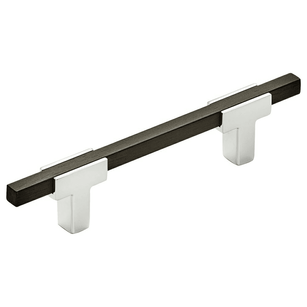 3-3/4" Urbanite Handle Pull, Polished Chrome/Brushed Matte Black