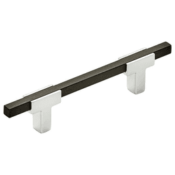 3-3/4" Urbanite Handle Pull, Polished Chrome/Brushed Matte Black