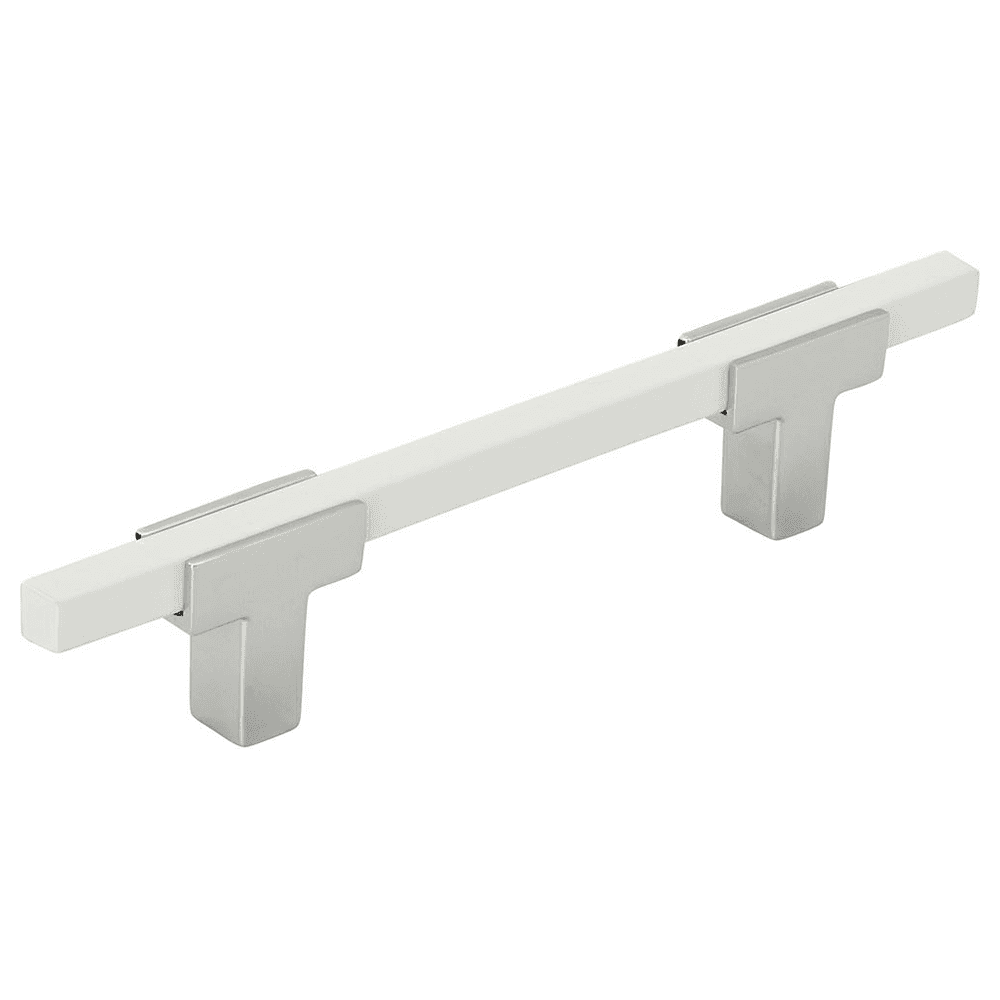 3-3/4" Urbanite Handle Pull, Polished Chrome/White