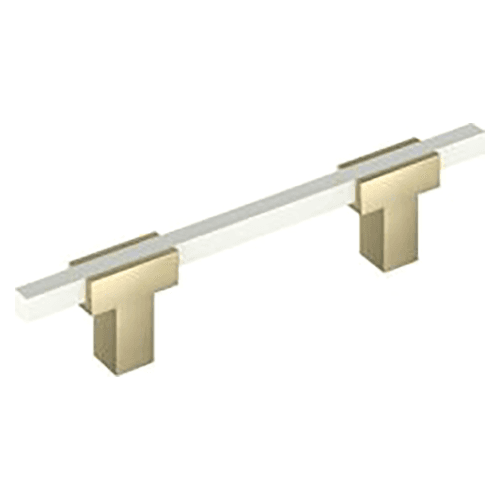 3-3/4" Urbanite Cabinet Pull, Golden Champagne/White