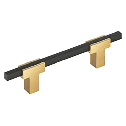 3-3/4" Urbanite Cabinet Pull, Champagne Bronze/Matte Black