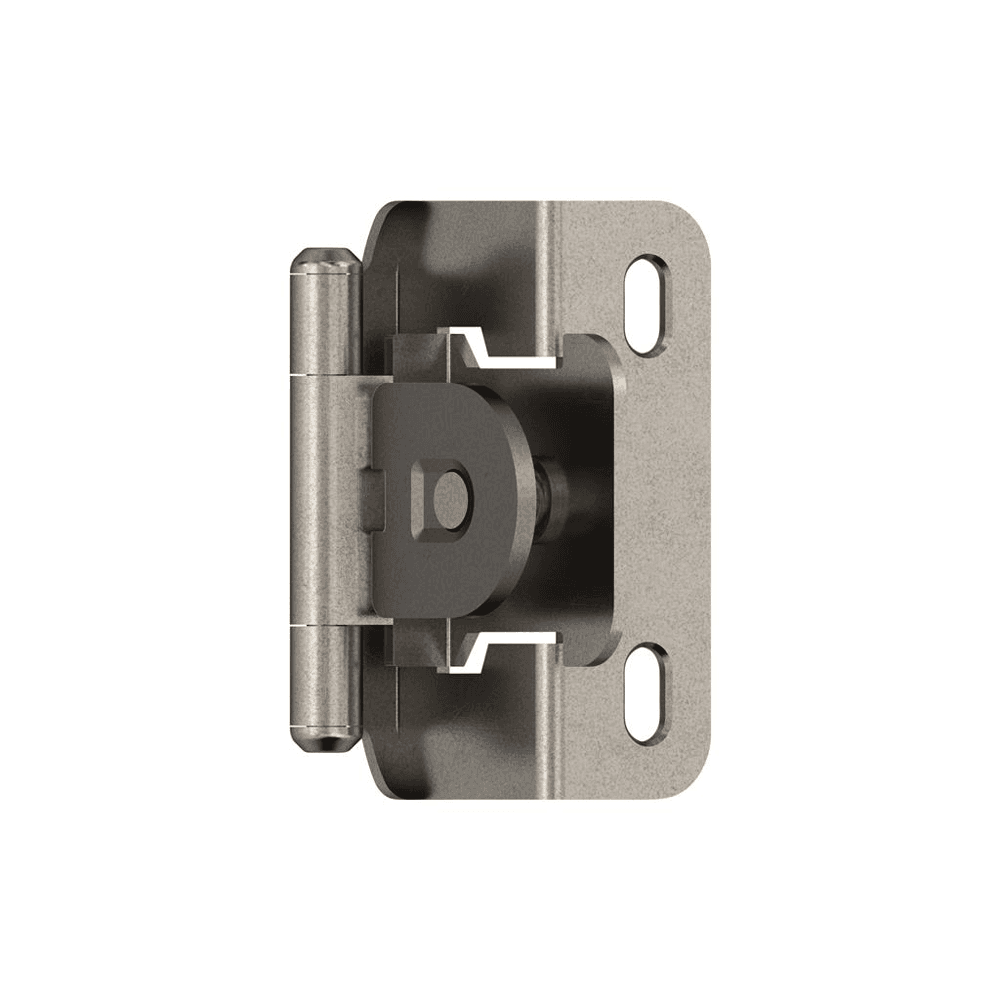 Single Demountable Hinge, Self-Closing, 1/2" Overlay, Nickel-Plated
