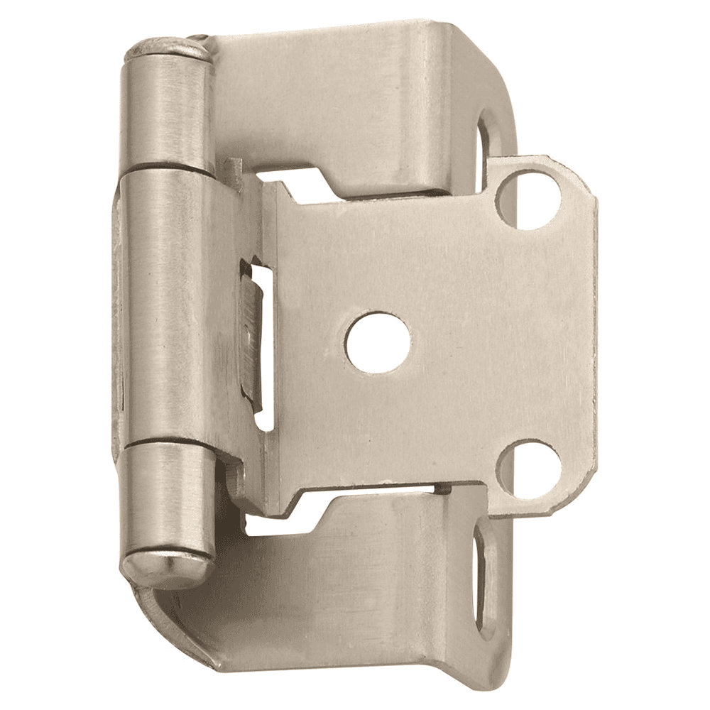 1/2" Partial Wrap Hinge, Self-Closing, Satin Nickel