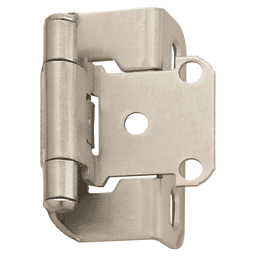 1/2" Partial Wrap Hinge, Self-Closing, Satin Nickel