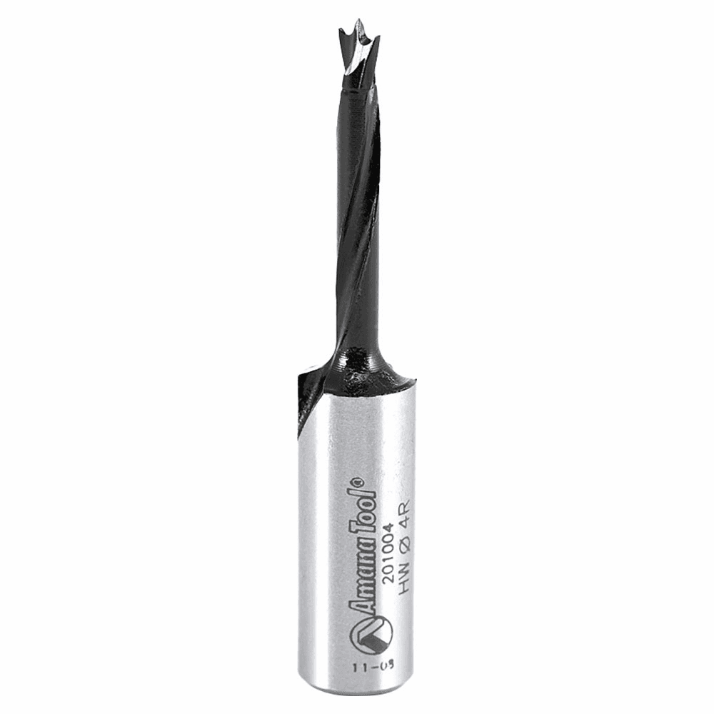 4mm x 57mm Brad Point Boring Bit, Right Hand, 10mm Shank