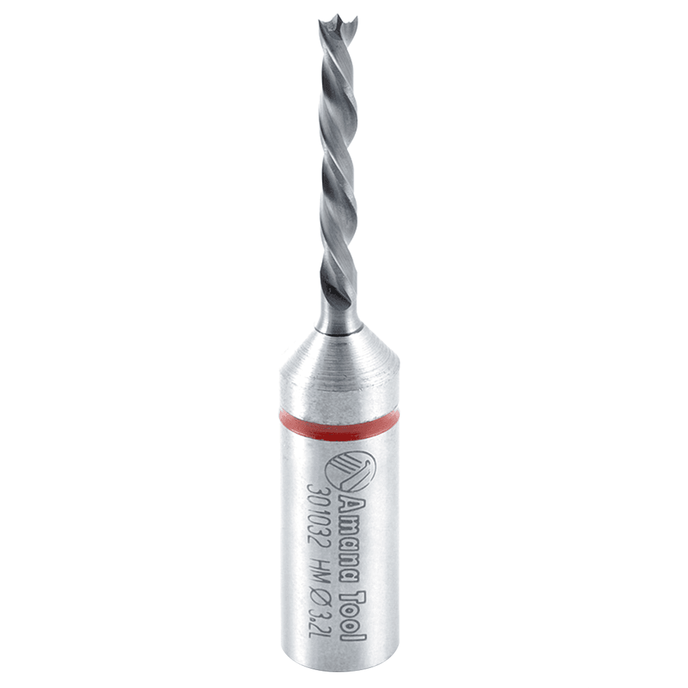 3.2mm x 57mm Brad Point Boring Bit, Left Hand, 10mm Shank