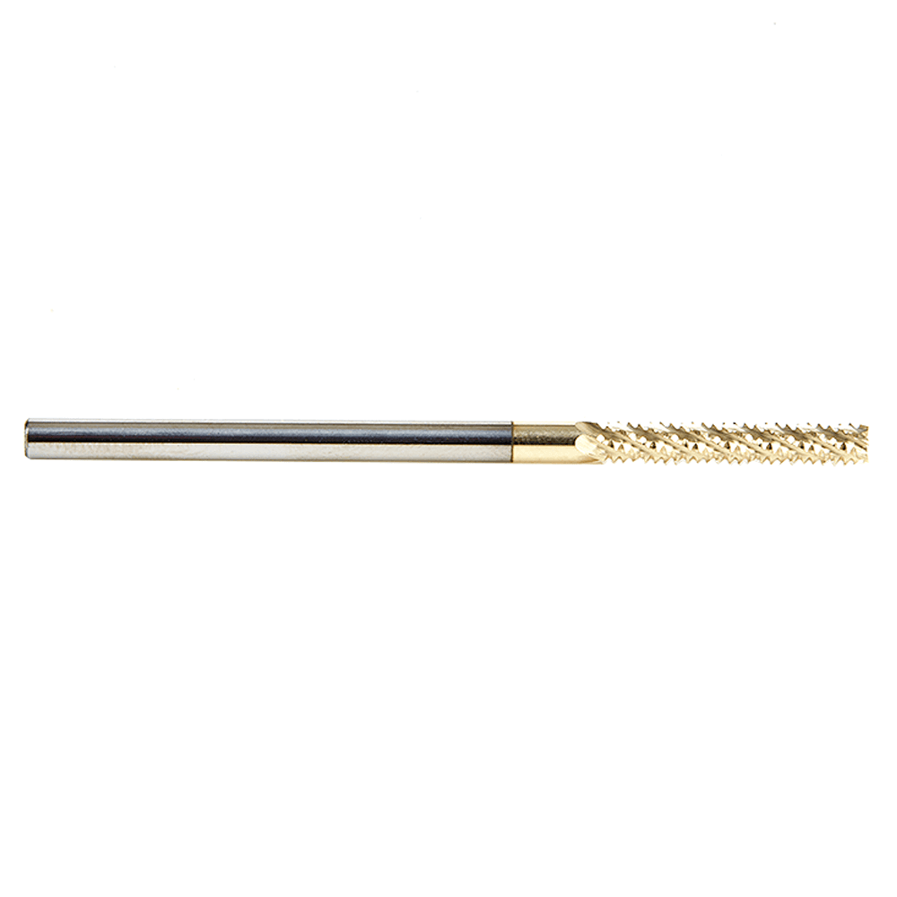 1/8" x 2-1/2" ZrN Coated Honeycomb Cutting Spiral Hogger Bit, 6-Flute, 1/8" Shank