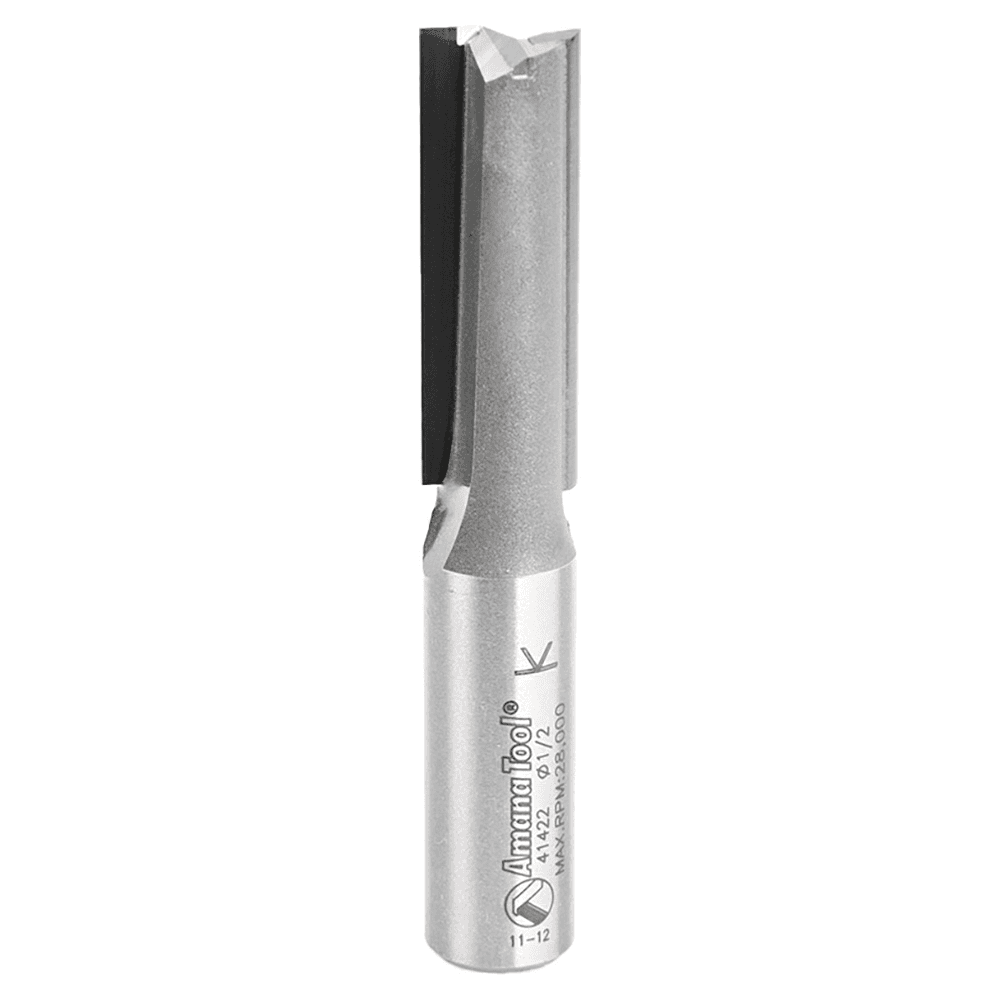 1/2" x 3-1/8" High Production Straight Plunge Router Bit, 2-Flute, 1/2" Shank