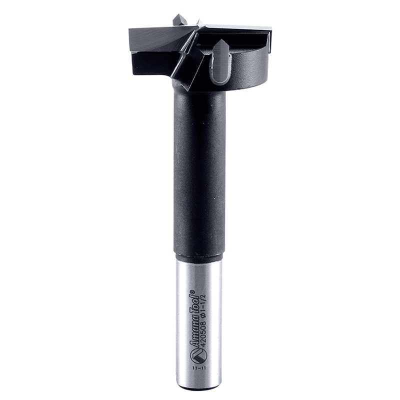 1-1/2" x 4" Hinge Boring Bit with Spurs, Right Hand, 1/2" Shank