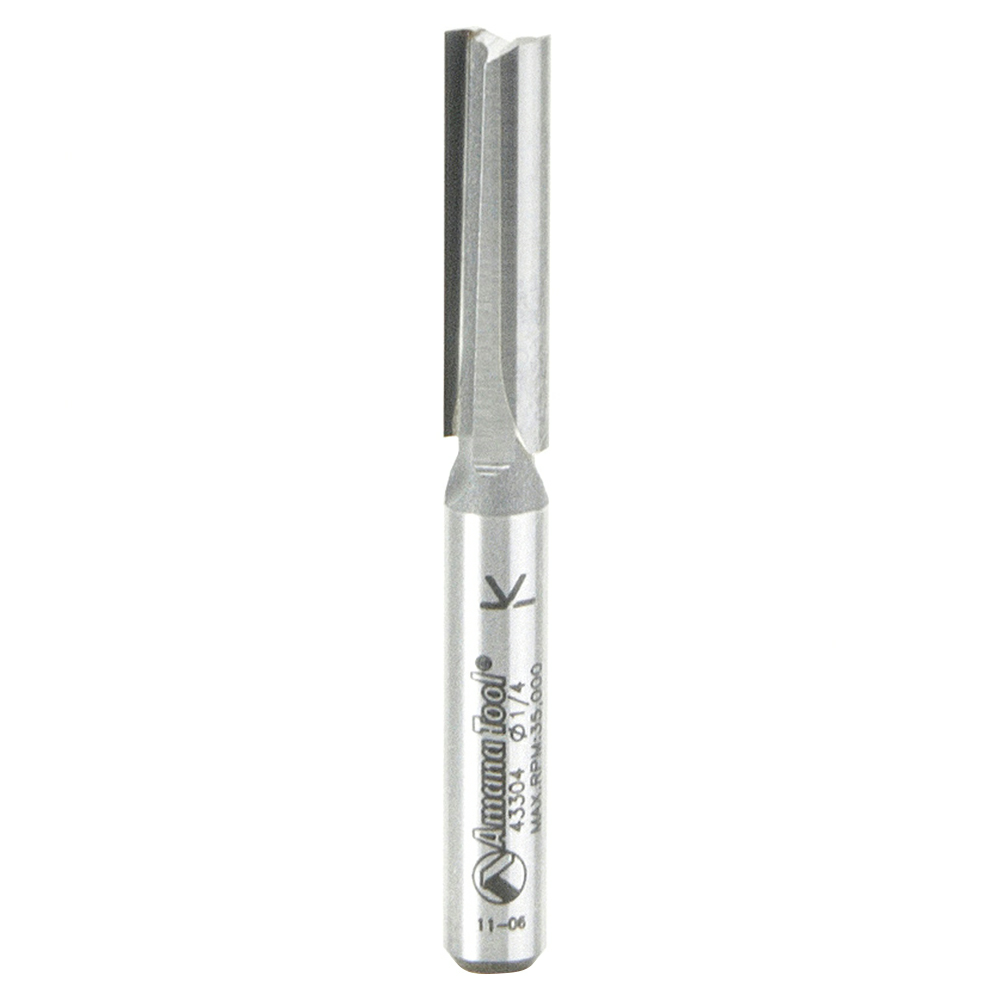 1/4" x 2-1/4" Double 'O' Flute Plastic Cutting Router Bit, 2-Flute, 1/4" Shank