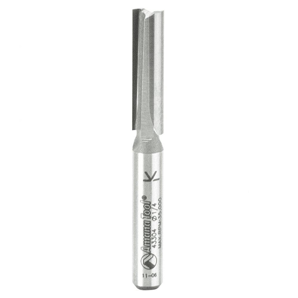 1/4" x 2-1/4" Double 'O' Flute Plastic Cutting Router Bit, 2-Flute, 1/4" Shank
