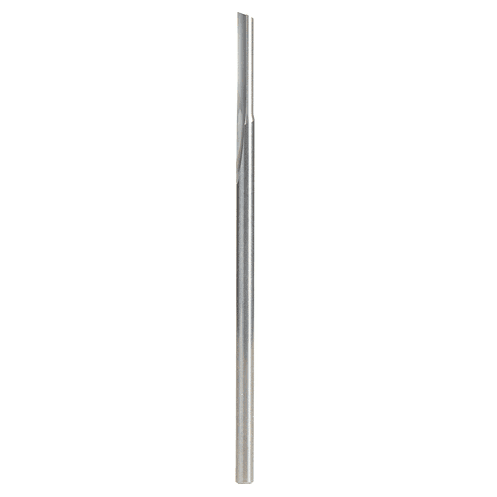 1/8" x 3" Single 'O' Flute Plastic Cutting Router Bit, 1-Flute, 1/8" Shank