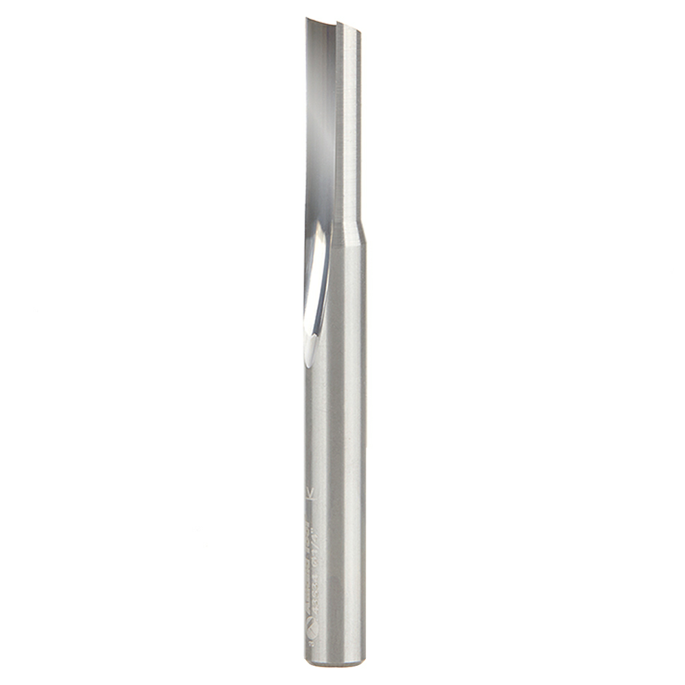 1/4" x 2-1/2" Single 'O' Flute Straight Grind Aluminum Cutting Router Bit, 1-Flute, 1/4" Shank