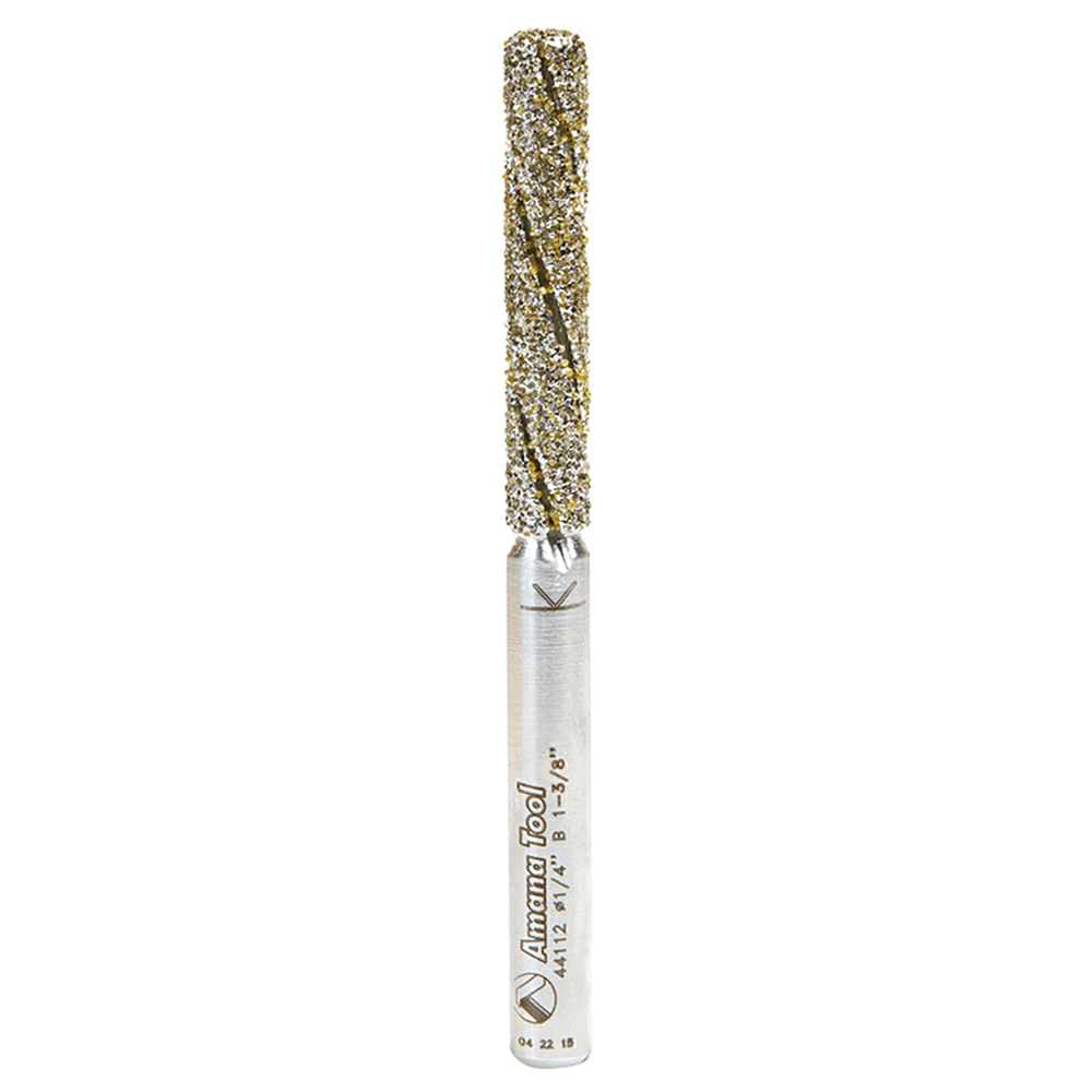 1/4" x 3" Down-Cut End Mill Coated/Electro-Plated Diamonds Straight Plunge Bit, 3-Flute, 1/4" Shank