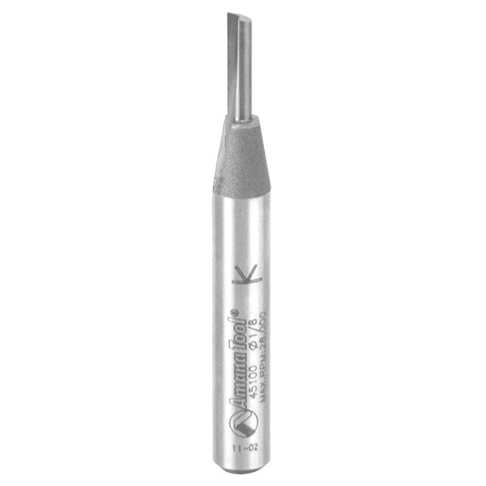 1/8" x 2" High Production Straight Plunge Router Bit, 1-Flute, 1/4" Shank