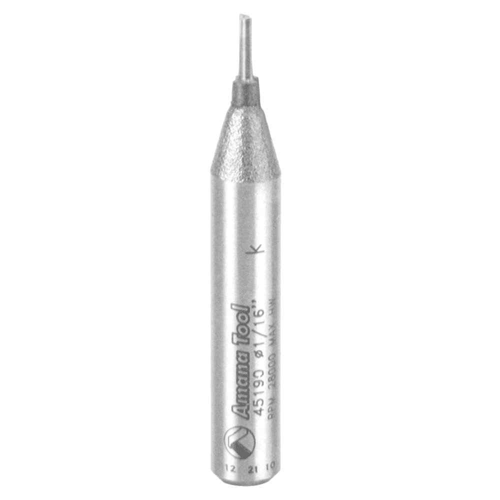 1/16" x 1-5/8" Straight Plunge Bit, 2-Flute, 1/4" Shank