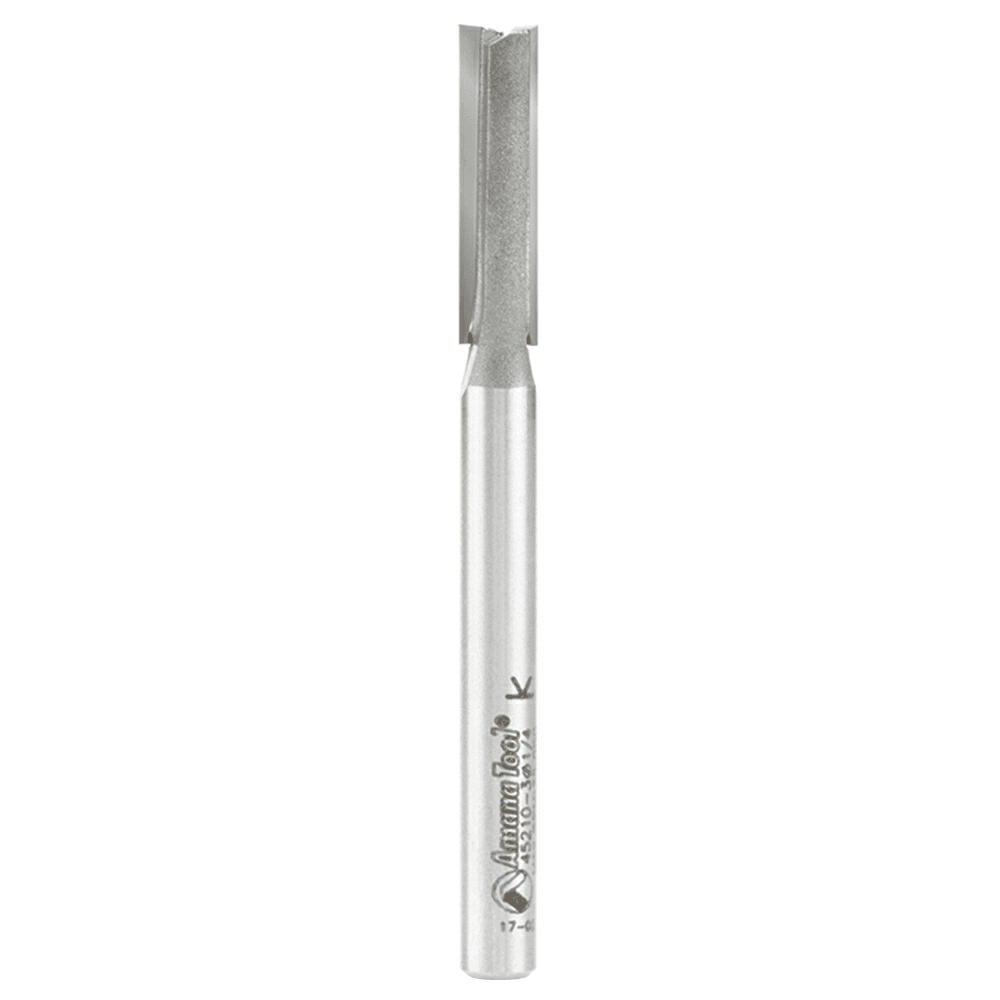 1/4" x 3" High Production Straight Plunge Router Bit, 2-Flute, 1/4" Shank