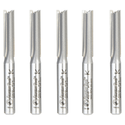 1/4 Dia x 1" Straight Plunge Bit, 2 Flute, 1/4" Shank (5/Pack)