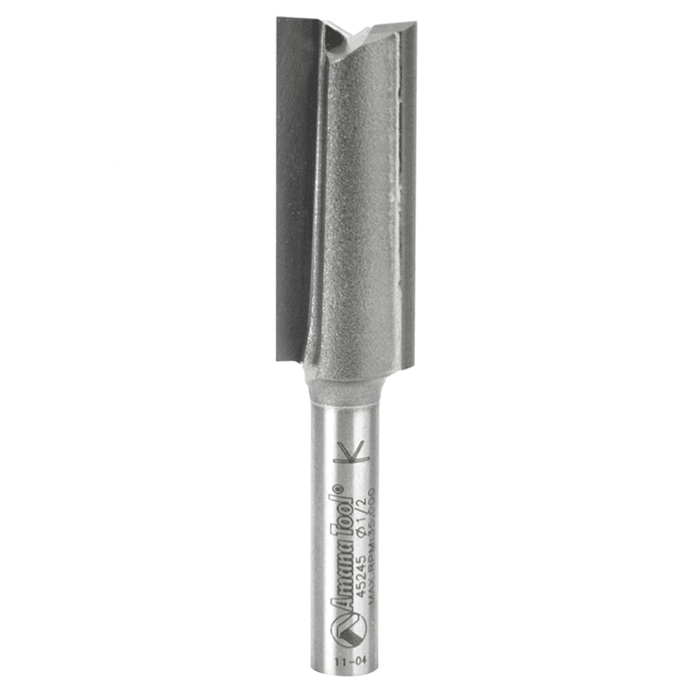 1/2" x 2-1/2" High Production Straight Plunge Router Bit, 2-Flute, 1/4" Shank