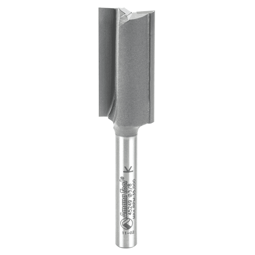5/8" x 2-7/8" High Production Straight Plunge Router Bit, 2-Flute, 1/4" Shank