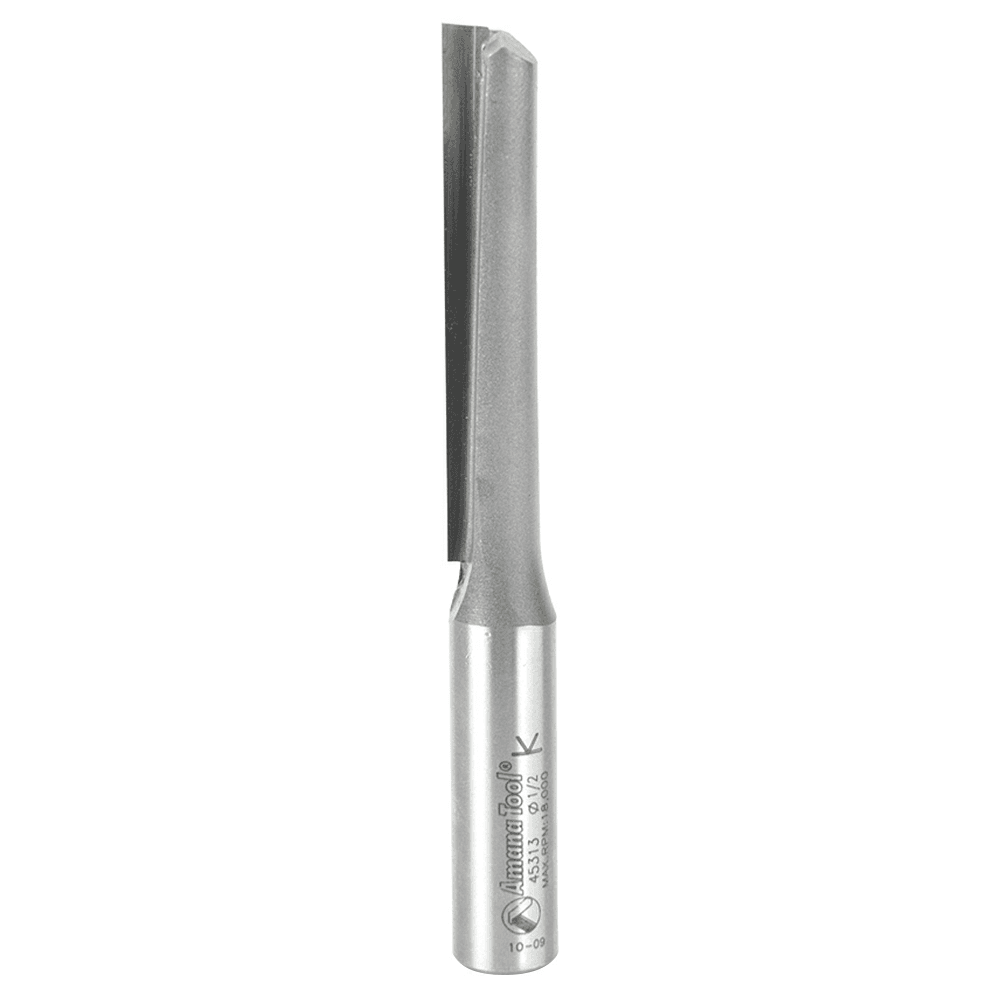 1/2" x 4-3/8" High Production Straight Plunge Router Bit, 1-Flute, 1/2" Shank