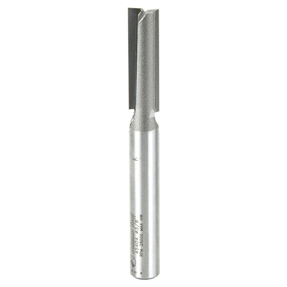 3/8" x 3-3/8" Straight Plunge Router Bit, 2-Flute, 3/8" Shank