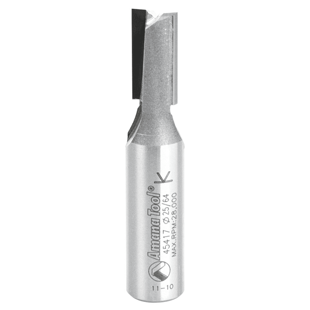 10mm x 2-1/2" Straight Plunge Router Bit, 2-Flute, 1/2" Shank