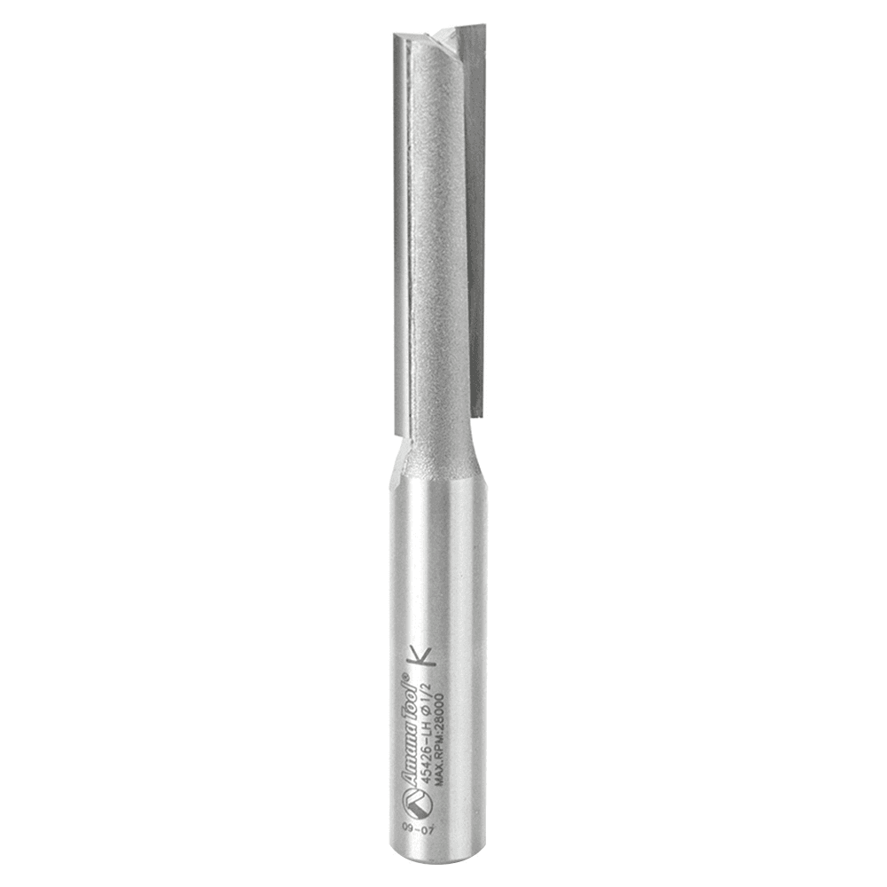 1/2" x 4-1/4" Left Hand Straight Plunge Router Bit, 2-Flute, 1/2" Shank