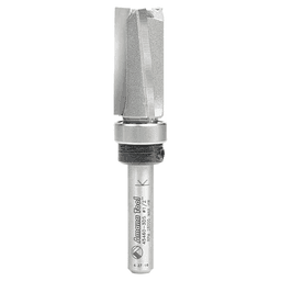 1/2" x 2-1/2" Down Shear Flush Trim Plunge Template Router Bit with Upper Ball Bearing, 3-Flute, 1/4" Shank