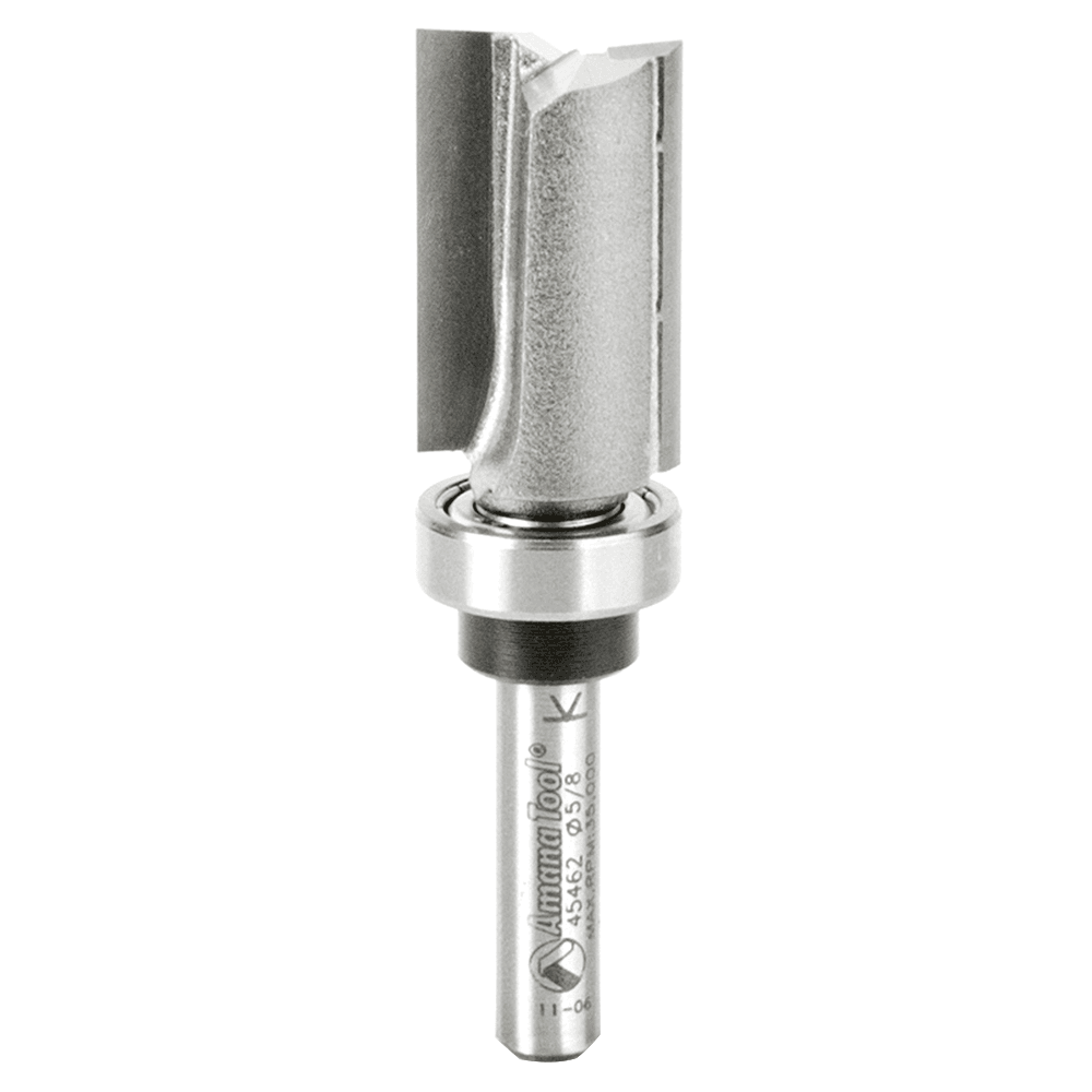 5/8" x 2-3/4" Flush Trim Plunge Template with Upper Ball Bearing, 2-Flute, 1/4" Shank
