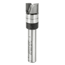 3/8" x 1-3/4" Flush Trim Plunge Template Router Bit with 2 Upper Ball Bearing, 2-Flute, 1/4" Shank