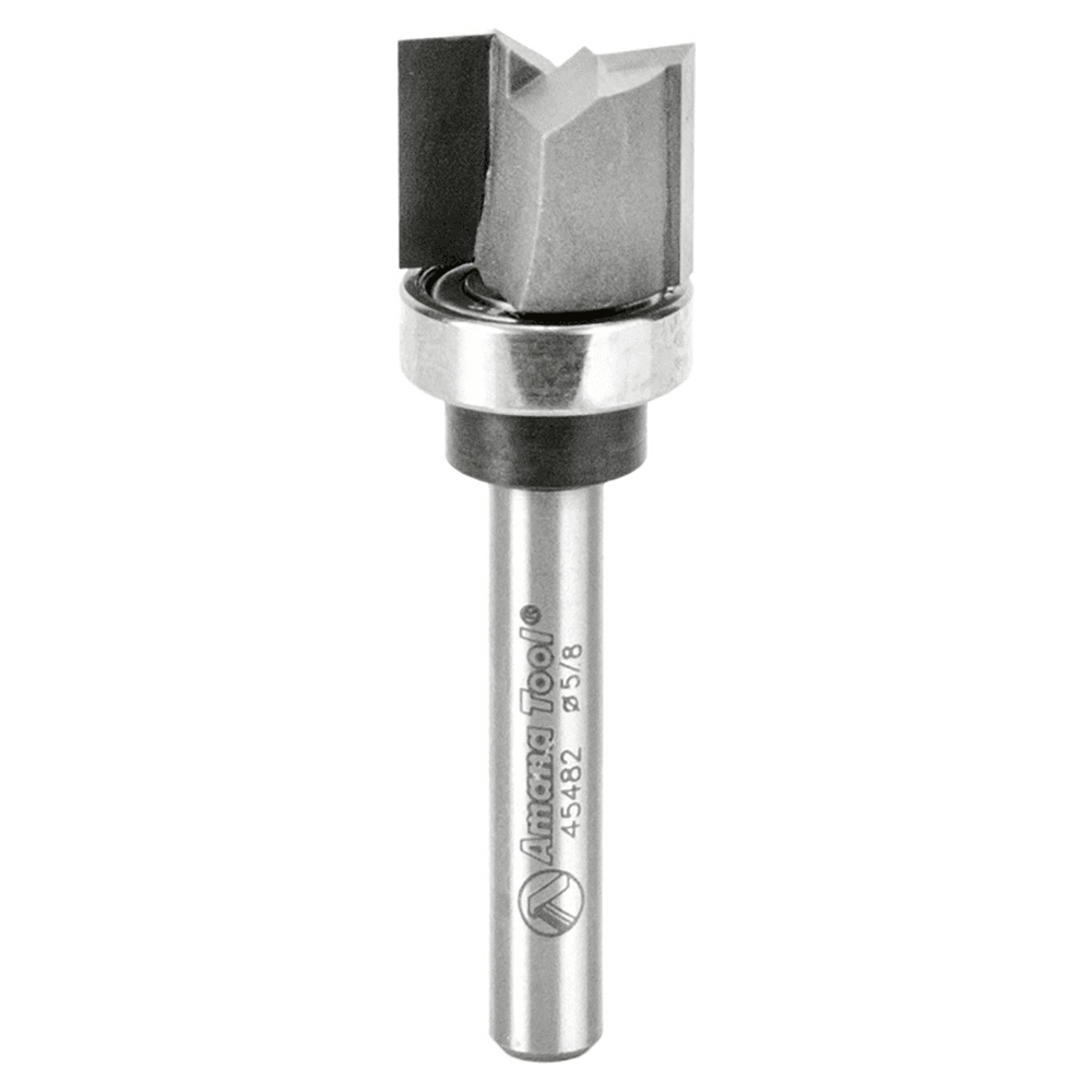 5/8" x 2-1/4" Flush Trim Plunge Template Router Bit with Upper Ball Bearing, 2-Flute, 1/4" Shank