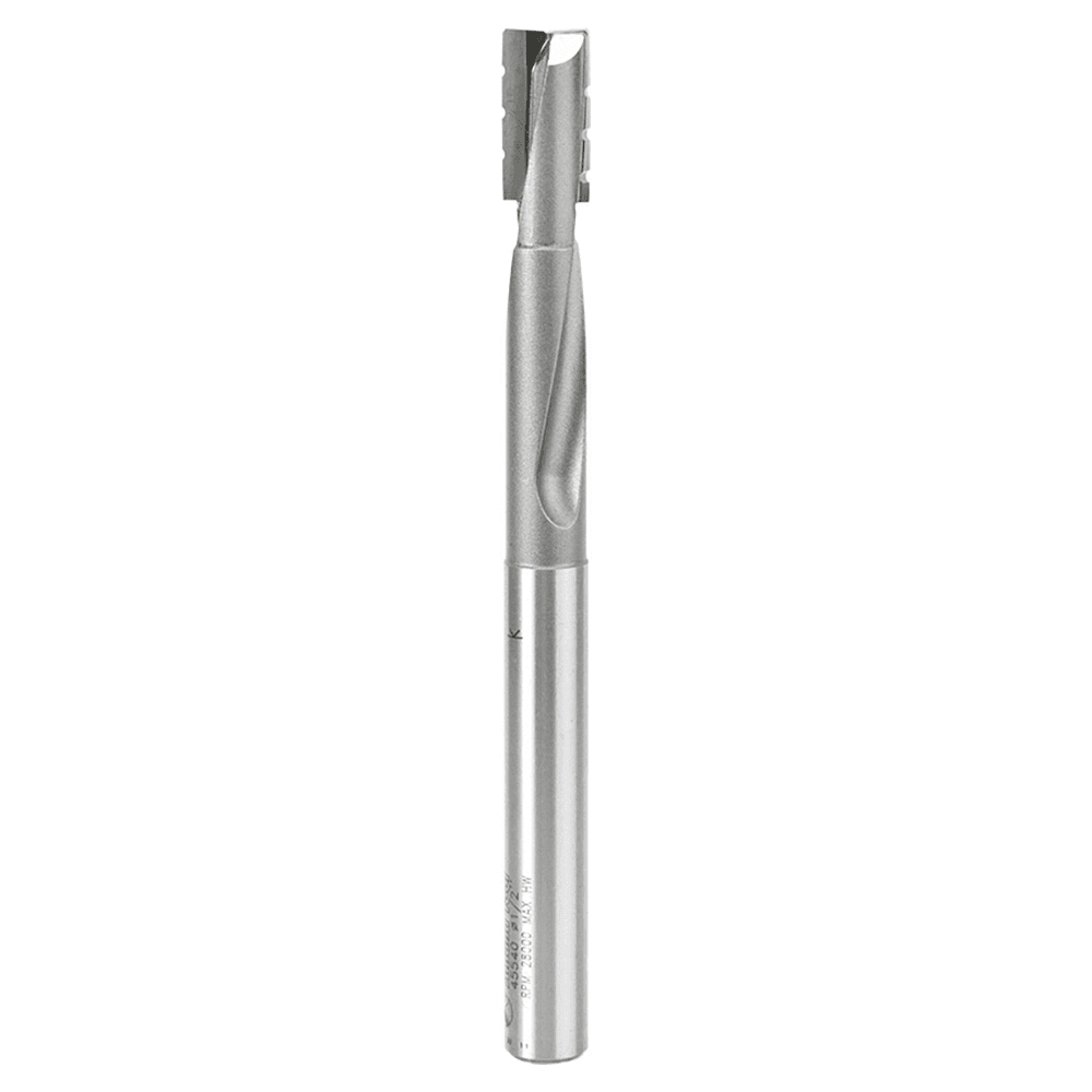 1/2" x 6" Up-Shear Slot Mortising Router Bit, 2-Flute, 1/2" Shank
