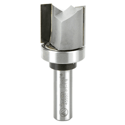 1-1/8" x 3" Flush Trim Template Bit, 2-Flute with Upper Ball Bearing, 1/2" Shank