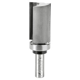 1-1/8" x 4" Flush Trim Plunge Template Router Bit with Upper Ball Bearing, 2-Flute, 1/2" Shank