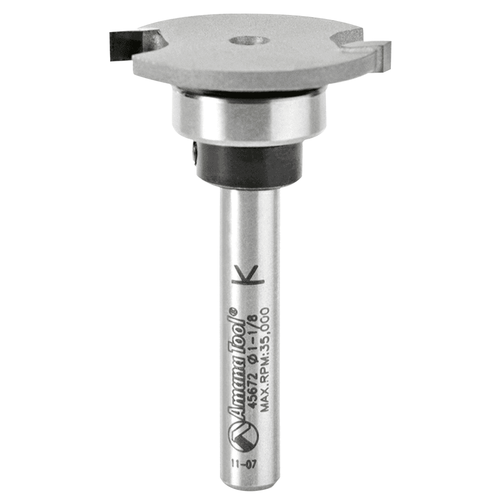 1-1/8" x 1-7/8" Straight Flooring Bit, 2-Flute, 1/4" Shank