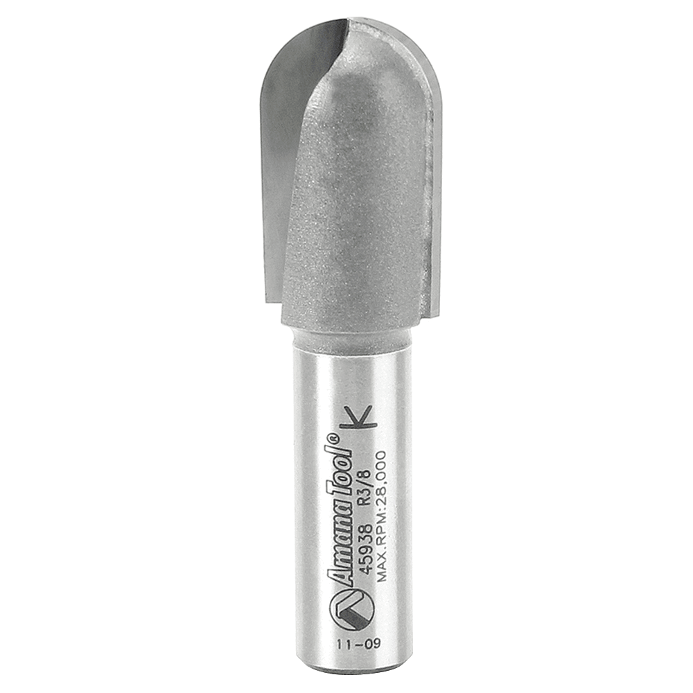 3/4" x 2-3/4" x 3/8" Radius Core Box Router Bit, 1/2" Shank