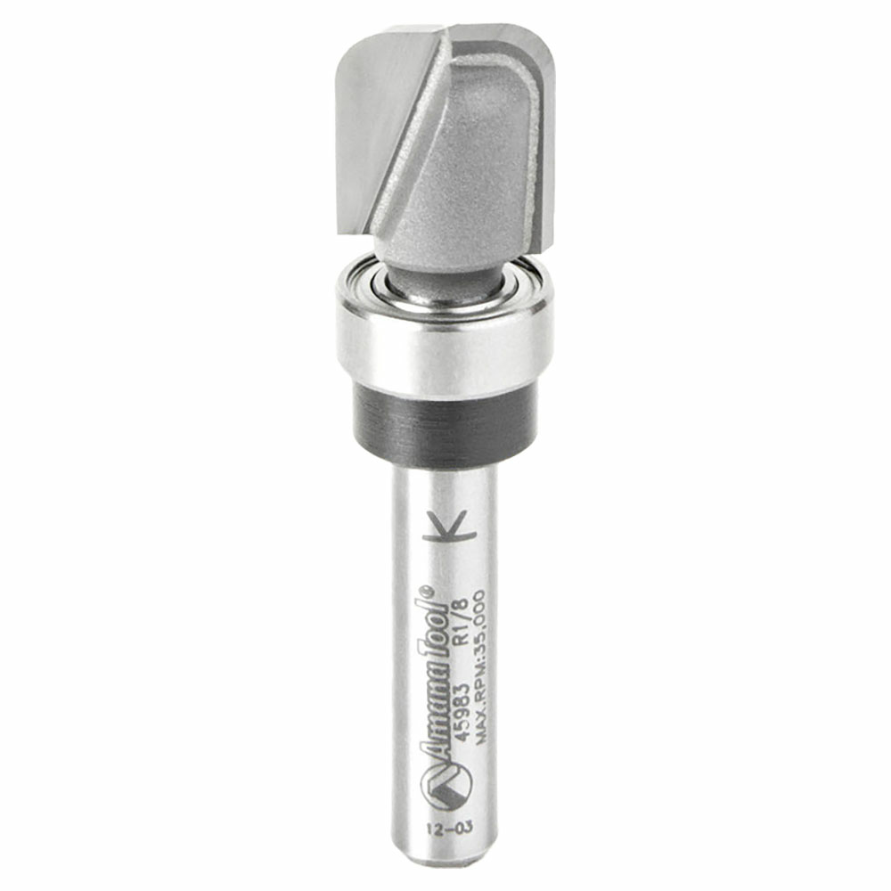 1/2" x 2-1/8" Bowl/Tray Router Bit with Upper Ball Bearing, 2-Flute, 1/4" Shank