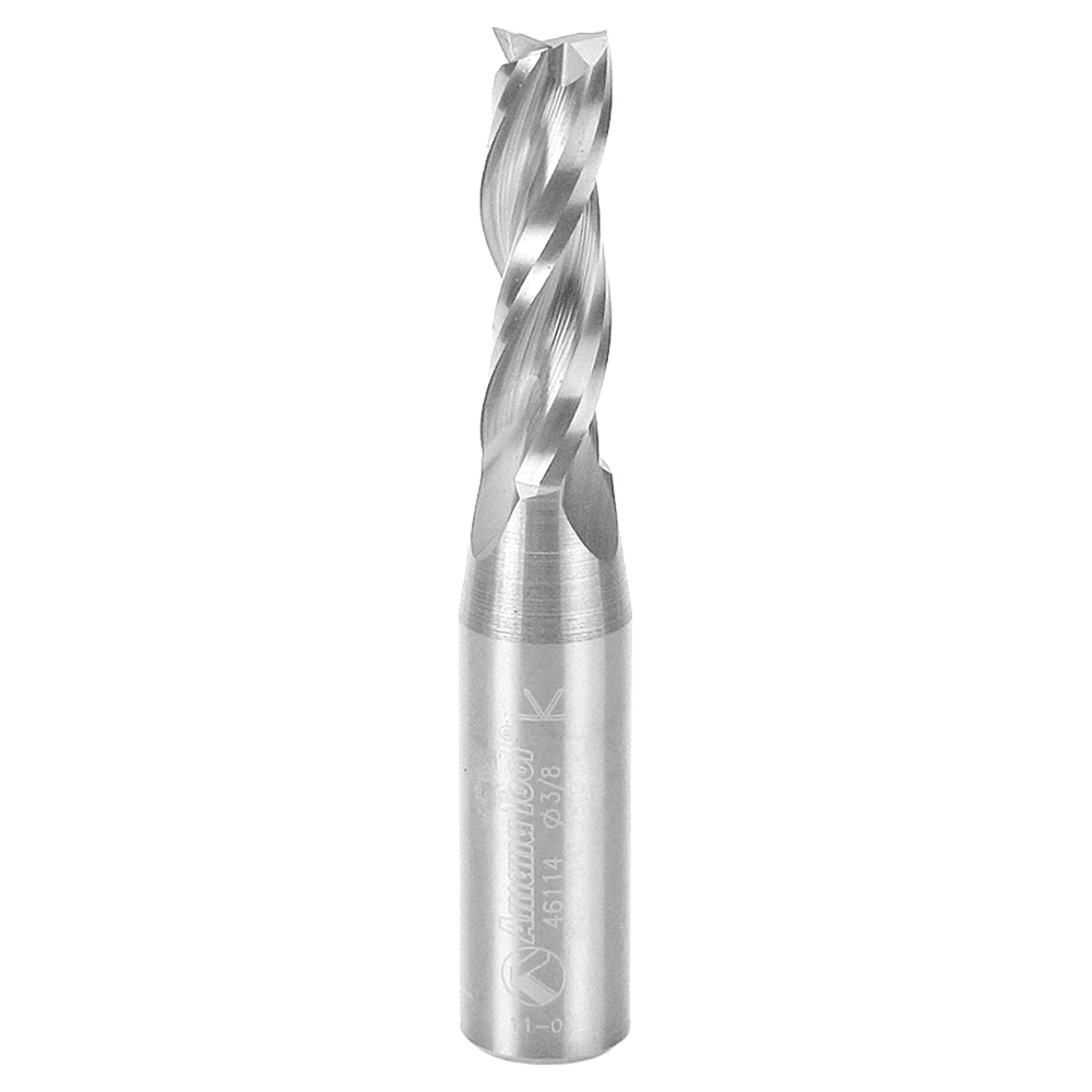 3/8" x 3" Up-Cut Spiral Plunge Bit, 3-Flute, 3/8" Shank